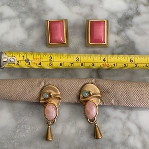 Set/2 Pairs Vintage Designer Clip Earrings